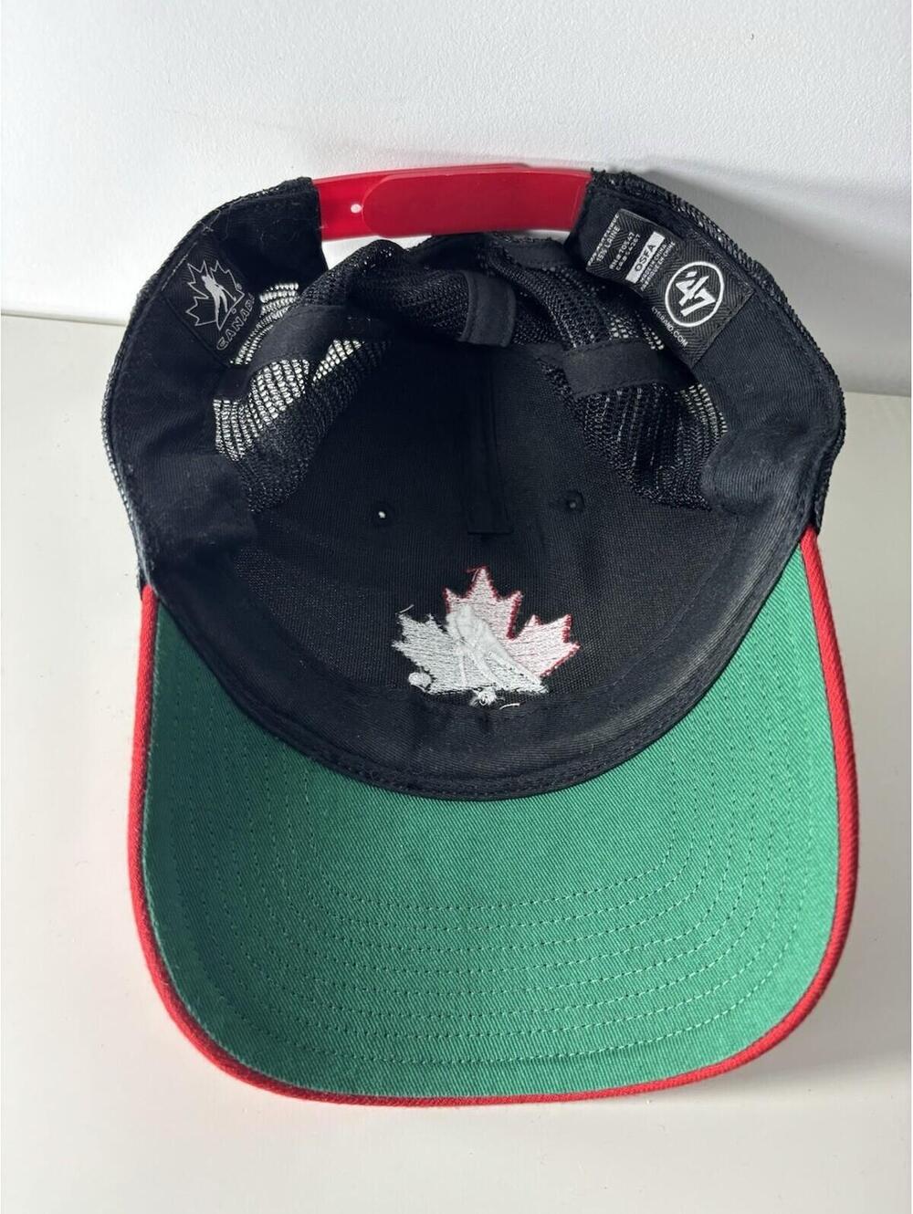 '47 Brand Men's IIHF Team Canada Hockey Retro Clean-Up Cap Red/White - Picture 5 of 7